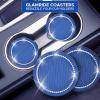 imageEcoNour Bling Cup Holder Insert 2 Pack with Push Start Button Ring 1 Pack  275 Inch Silicone Coaster Pad and 15 Inch Ring with Elegant Crystal Rhinestone  Car Interior Accessories BlackBlue
