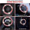 imageEcoNour Bling Cup Holder Insert 2 Pack with Push Start Button Ring 1 Pack  275 Inch Silicone Coaster Pad and 15 Inch Ring with Elegant Crystal Rhinestone  Car Interior Accessories BlackBlackred