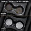 imageEcoNour Bling Cup Holder Insert 2 Pack with Push Start Button Ring 1 Pack  275 Inch Silicone Coaster Pad and 15 Inch Ring with Elegant Crystal Rhinestone  Car Interior Accessories BlackGray