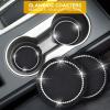 imageEcoNour Bling Cup Holder Insert 2 Pack with Push Start Button Ring 1 Pack  275 Inch Silicone Coaster Pad and 15 Inch Ring with Elegant Crystal Rhinestone  Car Interior Accessories BlackBlackwhite
