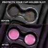 imageEcoNour Bling Cup Holder Insert 2 Pack with Push Start Button Ring 1 Pack  275 Inch Silicone Coaster Pad and 15 Inch Ring with Elegant Crystal Rhinestone  Car Interior Accessories BlackPink Coaster With Pink Ring