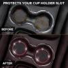 imageEcoNour Bling Cup Holder Insert 2 Pack with Push Start Button Ring 1 Pack  275 Inch Silicone Coaster Pad and 15 Inch Ring with Elegant Crystal Rhinestone  Car Interior Accessories BlackBlackred