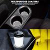 imageEcoNour Bling Cup Holder Insert 2 Pack with Push Start Button Ring 1 Pack  275 Inch Silicone Coaster Pad and 15 Inch Ring with Elegant Crystal Rhinestone  Car Interior Accessories BlackGray