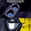 imageEcoNour Bling Cup Holder Insert 2 Pack with Push Start Button Ring 1 Pack  275 Inch Silicone Coaster Pad and 15 Inch Ring with Elegant Crystal Rhinestone  Car Interior Accessories BlackBlue