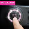 imageEcoNour Bling Cup Holder Insert 2 Pack with Push Start Button Ring 1 Pack  275 Inch Silicone Coaster Pad and 15 Inch Ring with Elegant Crystal Rhinestone  Car Interior Accessories BlackPink Coaster With Pink Ring