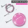 imageEcoNour Bling Cup Holder Insert 2 Pack with Push Start Button Ring 1 Pack  275 Inch Silicone Coaster Pad and 15 Inch Ring with Elegant Crystal Rhinestone  Car Interior Accessories BlackPink Coaster With Pink Ring