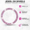 imageEcoNour Bling Cup Holder Insert 2 Pack with Push Start Button Ring 1 Pack  275 Inch Silicone Coaster Pad and 15 Inch Ring with Elegant Crystal Rhinestone  Car Interior Accessories BlackPink Coaster With Pink Ring