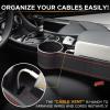 imageEcoNour Car Seat Gap Filler with Cup Holder 254 x 152 cm  Auto Console Organizer in Between Front Seats for Holding Phone Drink and Cards  Travel Accessories with 2 Headrest Hooks