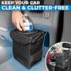 imageEcoNour Car Trash Can with Lid 15 Gallons Hanging Garbage Can Water Proof Trash Bag for Car SUV Truck Car Trash Bin Black Car Trash Accessories with Multipurpose StorageLarge