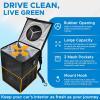 imageEcoNour Car Trash Can with Lid 15 Gallons Hanging Garbage Can Water Proof Trash Bag for Car SUV Truck Car Trash Bin Black Car Trash Accessories with Multipurpose StorageLarge