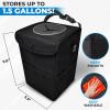 imageEcoNour Car Trash Can with Lid 15 Gallons Hanging Garbage Can Water Proof Trash Bag for Car SUV Truck Car Trash Bin Black Car Trash Accessories with Multipurpose StorageLarge