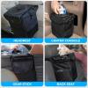 imageEcoNour Car Trash Can with Lid 15 Gallons Hanging Garbage Can Water Proof Trash Bag for Car SUV Truck Car Trash Bin Black Car Trash Accessories with Multipurpose StorageLarge