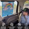 imageEcoNour Car Window Shades for Baby 2 Pack  Upgraded  Shades for Side Window  Comes with Enhanced Suction Cups ampamp Large Clips for Durability  Baby Car Accessories 18quot x 20quotSparkling Unicorns