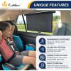 imageEcoNour Car Window Shades for Baby 2 Pack  Upgraded  Shades for Side Window  Comes with Enhanced Suction Cups ampamp Large Clips for Durability  Baby Car Accessories 15quot x 17quotBlack