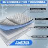 imageEcoNour Car Windshield Snow Cover  Ice Windshield Cover with 4 Layers Thickness Snow Protection Cover Easy to Use Universal Fit for CarsSUVSedanHatchback  MediumMedium