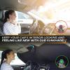 imageEcoNour Car Windshield Sun Shade 2 Pack Reflector Sunshade car Window Shades Car Reflective Sun Blocker Fits Small Sedans Mini SUVs ampamp Hatchbacks Medium 64 in x32 inBlack  Silver