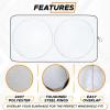 imageEcoNour Car Windshield Sun Shade 2 Pack Reflector Sunshade car Window Shades Car Reflective Sun Blocker Fits Small Sedans Mini SUVs ampamp Hatchbacks Medium 64 in x32 inBlack  Silver