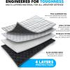 imageEcoNour Car Windshield Winter Cover for Ice and Snow  PEVA Fabric FourLayered Frost Cover with Magnetic Edges Thickened Snow Cover  Fits Most Cars SUVsCRV Van Sedan  Medium 62 x 48 inches
