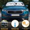 imageEcoNour Cartoon Windshield Sun Shade Funny  240T Polyester Windshield  Visor Sun Shade Blocks UV ampamp Heat Rays  Printed Window Shade with Sun Protection  Medium 28 x 31 inchesDog  Cat