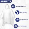 imageEcoNour Disposable Kids Rain Poncho  Clear ampamp Emergency Rain Ponchos for Kids  Portable Ponchos with Hooded JacketTransparent Pack of 5