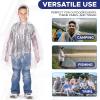 imageEcoNour Disposable Kids Rain Poncho  Clear ampamp Emergency Rain Ponchos for Kids  Portable Ponchos with Hooded JacketTransparent Pack of 50