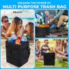 imageEcoNour Foldable Car Trash Bag Hanging Garbage Bag and Waterproof Trash Can for Car Leakproof Trash Can SUV and Truck Seat Backs Home Office  Holds 25 Gallons BlackMedium