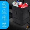 imageEcoNour Foldable Car Trash Bag Hanging Garbage Bag and Waterproof Trash Can for Car Leakproof Trash Can SUV and Truck Seat Backs Home Office  Holds 25 Gallons BlackMedium