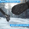 imageEcoNour Ice Scraper Mitt for Car Windshield 2 Pack  Waterproof Warm Glove with Thick Fleece Lining  Windshield Scraper for Ice and Snow with Foam Grip ScratchFree  Detachable CleanBlack