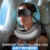 imageEcoNour Memory Foam Neck Pillow Set  360 Headrest Airplane Pillow Wrap Eye Masks Earplugs ampamp Mesh Bag  Travel Essentials for Long Flights Car Home  Adjustable Neck Support Kit for Adults ampamp Kids