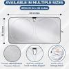 imageEcoNour Mirror Cut Foldable Windshield Sun Shade for Car  240T UV ampamp Heat Reflective Sunshade with Storage Pouch  Keeps Interior Cool  Fits Most Sedans SUVs ampamp Trucks  Medium 64quot x 32quotMedium