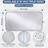 imageEcoNour Mirror Cut Foldable Windshield Sun Shade for Car  240T UV ampamp Heat Reflective Sunshade with Storage Pouch  Keeps Interior Cool  Fits Most Sedans SUVs ampamp Trucks  Medium 64quot x 32quotLarge