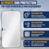 imageEcoNour Mirror Cut Foldable Windshield Sun Shade for Car  240T UV ampamp Heat Reflective Sunshade with Storage Pouch  Keeps Interior Cool  Fits Most Sedans SUVs ampamp Trucks  Medium 64quot x 32quotSmall
