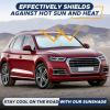 imageEcoNour Mirror Cut Foldable Windshield Sun Shade for Car  240T UV ampamp Heat Reflective Sunshade with Storage Pouch  Keeps Interior Cool  Fits Most Sedans SUVs ampamp Trucks  Medium 64quot x 32quotXXXLarge