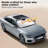 imageEcoNour Mirror Cut Foldable Windshield Sun Shade for Car  240T UV ampamp Heat Reflective Sunshade with Storage Pouch  Keeps Interior Cool  Fits Most Sedans SUVs ampamp Trucks  Medium 64quot x 32quotMedium