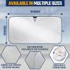 imageEcoNour Mirror Cut Foldable Windshield Sun Shade for Car  240T UV ampamp Heat Reflective Sunshade with Storage Pouch  Keeps Interior Cool  Fits Most Sedans SUVs ampamp Trucks  Medium 64quot x 32quotSmall