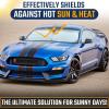 imageEcoNour Mirror Cut Foldable Windshield Sun Shade for Car  240T UV ampamp Heat Reflective Sunshade with Storage Pouch  Keeps Interior Cool  Fits Most Sedans SUVs ampamp Trucks  Medium 64quot x 32quotSmall