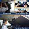 imageEcoNour Mirror Cut Foldable Windshield Sun Shade for Car  240T UV ampamp Heat Reflective Sunshade with Storage Pouch  Keeps Interior Cool  Fits Most Sedans SUVs ampamp Trucks  Medium 64quot x 32quotXLarge