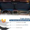 imageEcoNour Mirror Cut Foldable Windshield Sun Shade for Car  240T UV ampamp Heat Reflective Sunshade with Storage Pouch  Keeps Interior Cool  Fits Most Sedans SUVs ampamp Trucks  Medium 64quot x 32quotXSmall