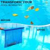 imageEcoNour Pool Skimmer Net Pool nets for Cleaning Leaves with deep rake net Heavy Duty Swimming Pool Leaf Rake Cleaning Tool with Fine Mesh Frame Fits Standard PolesBlue Skimmer Net
