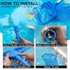 imageEcoNour Pool Skimmer Net Pool nets for Cleaning Leaves with deep rake net Heavy Duty Swimming Pool Leaf Rake Cleaning Tool with Fine Mesh Frame Fits Standard PolesBlue Skimmer Net