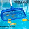 imageEcoNour Pool Skimmer Net Pool nets for Cleaning Leaves with deep rake net Heavy Duty Swimming Pool Leaf Rake Cleaning Tool with Fine Mesh Frame Fits Standard PolesBlue Skimmer Net