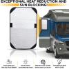 imageEcoNour RV Door Window Shade  Trailer RV Skylight Covering for Total UV Protection  Foldable Window Sunshade  Blinds for Camper Windows  Camping Accessories for Travel Trailer  16quot x 25quotBlack  Silver