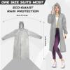 imageEcoNour Reusable Clear EVA Adult Rain Poncho 2Pack  Emergency Hooded Ponchos for Adults  Perfect for Disney WorldGrey