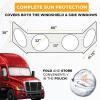 imageEcoNour Semi Truck Patriotic Flag Printed Sun Shade for Windshield and Side Windows  240T Windshield Sunshade to Block UVSun Heat Rays  Best for Semi Commercial ampamp Big Rig TruckGray