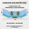 imageEcoNour Semi Truck Patriotic Flag Printed Sun Shade for Windshield and Side Windows  240T Windshield Sunshade to Block UVSun Heat Rays  Best for Semi Commercial ampamp Big Rig TruckTropical Tree