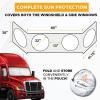 imageEcoNour Semi Truck Patriotic Flag Printed Sun Shade for Windshield and Side Windows  240T Windshield Sunshade to Block UVSun Heat Rays  Best for Semi Commercial ampamp Big Rig TruckBlack  White