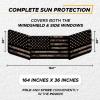 imageEcoNour Semi Truck Patriotic Flag Printed Sun Shade for Windshield and Side Windows  240T Windshield Sunshade to Block UVSun Heat Rays  Best for Semi Commercial ampamp Big Rig TruckVintage camouflage