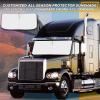 imageEcoNour Semi Truck Patriotic Flag Printed Sun Shade for Windshield and Side Windows  240T Windshield Sunshade to Block UVSun Heat Rays  Best for Semi Commercial ampamp Big Rig Truckwhite