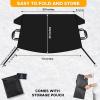 imageEcoNour Windshield Snow Cover with SHooks  HeavyDuty 600D Oxford Fabric  Waterproof Winter Car Windshield Cover for Pickup Trucks SUVs ampamp Vans  AllWeather Protection  XL 74quotx43quotFront XLarge