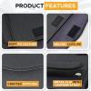 imageEconour Sun Visor Organizer with Tissue Holder for CarTrucksCan Hold Your Tissues Masks Pen Phone SunglassesCardsPocketbook and Travel DocumentsMultiPocket Zipper car AccessoryBlack